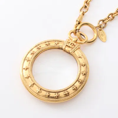 Pre-owned Chanel Necklace Gp Glass Gold Clear Vintage