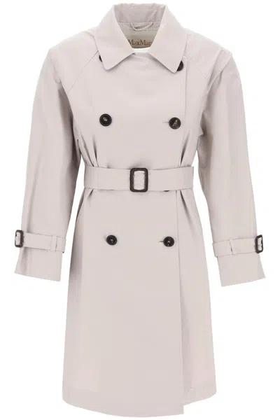 Max Mara The Cube Double-breasted Belted Coat In Neutro