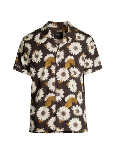 Rails Moreno Floral Button-up Camp Shirt In Sunflower Twirl Bark