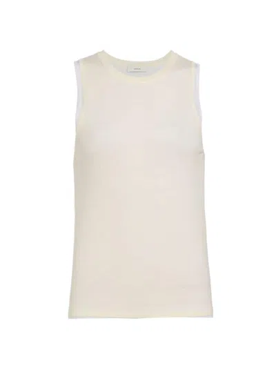 Vince Double Layer Cotton Blend Tank In Bell Combo