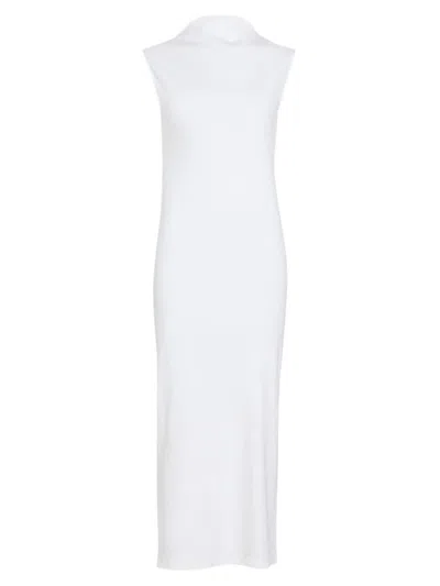 Armarium Rose Ribben Cotton Midi Dress In Bianco