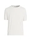 Canali Men's Cotton Contrast Knit T-shirt In White