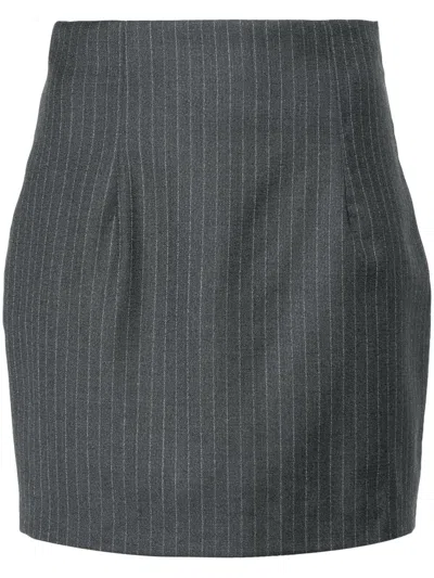 Gauge81 Mani Pinstriped Mini Skirt In Grey