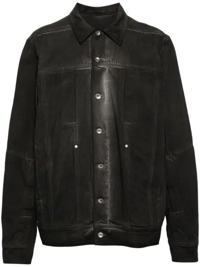 Rick Owens Lido Worker Denim Jacket In Black