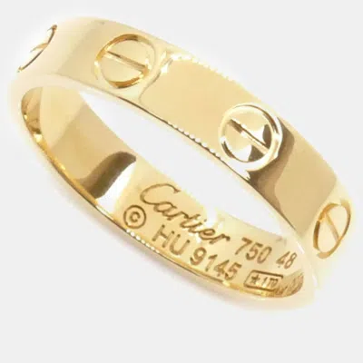 Pre-owned Cartier 18k Yellow Gold Love Band Ring Eu 48