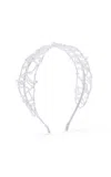 Emm Kuo Beaded Crystal Lace Headband In White