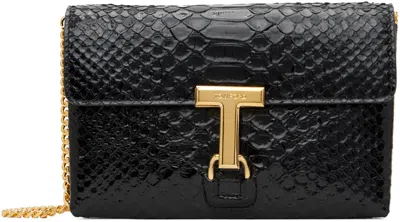 Tom Ford Monarch Mini Croc-embossed Shoulder Bag In Black