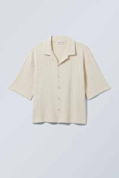 Weekday Boxy Structure Resort Shirt In Neutral