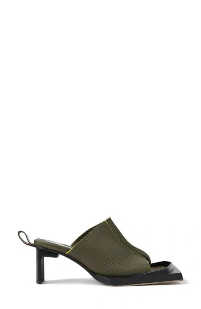 Miista Madoka Khaki Sandals Woman Toe Strap Sandals Military Green Size 10.5 Calfskin