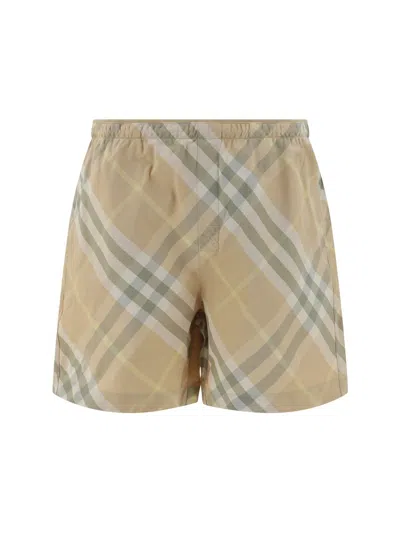 Burberry Swimwear In Flax Ip Check