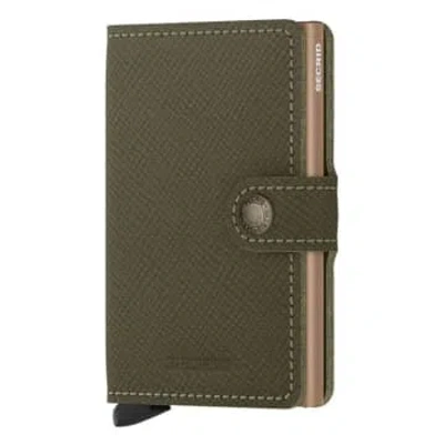 Secrid Saffiano Leather Miniwallet In Green