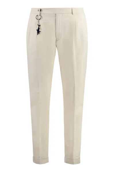 Paul & Shark Stretch Cotton Trousers In Ivory