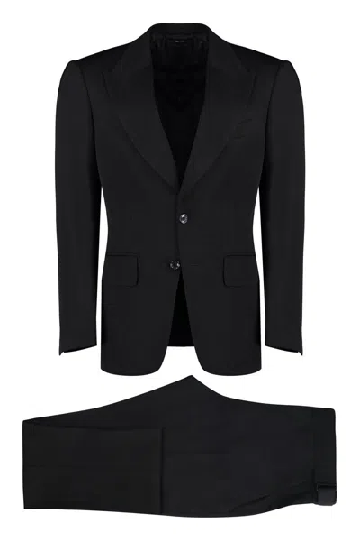 Tom Ford Viscose Two-pieces Suit In Black