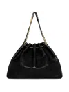 Rebecca Minkoff Shiny Leather Chain Tote Bag In Black