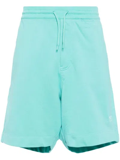 Y-3 Logo-print Track Shorts In Mint/pistachio Green