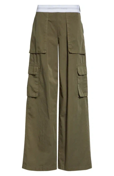 Alexander Wang Logo Cargo Trousers In Brown