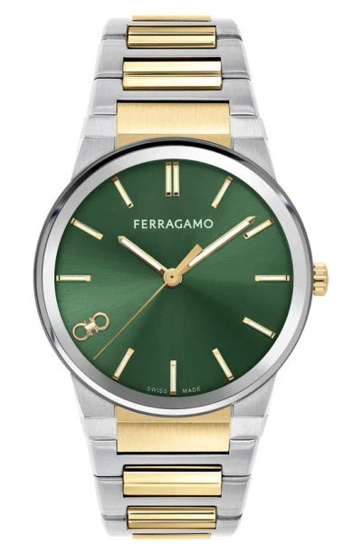 Ferragamo Men's Infinity Sapphire Stainless Steel Bracelet Watch/41mm In Two Tone