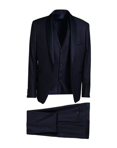 Tagliatore Man Suit Midnight Blue Size 44 Virgin Wool