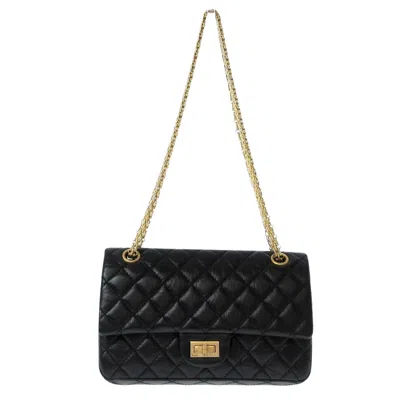 Pre-owned Chanel 2.55 Black Leather Shoulder Bag ()