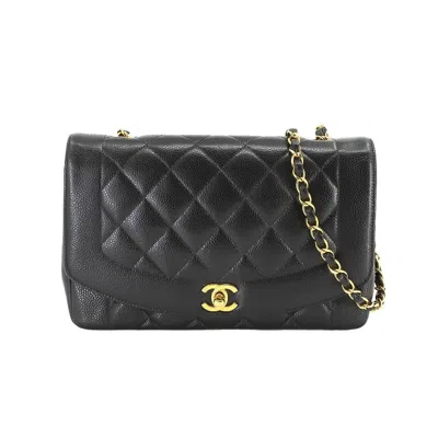 Pre-owned Chanel Diana Black Leather Shopper Bag ()
