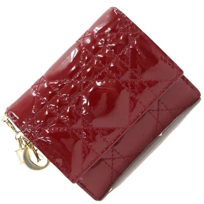 Dior Lady  Burgundy Patent Leather Wallet  ()
