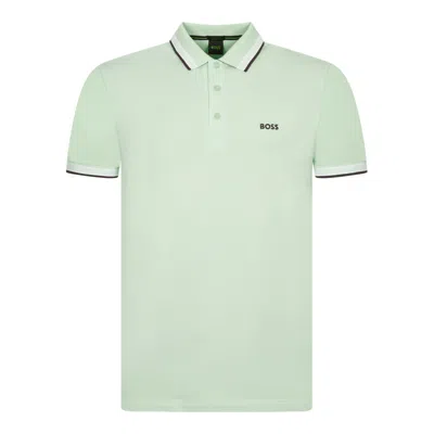 Hugo Boss Paddy Contrast Mens Polo In Green