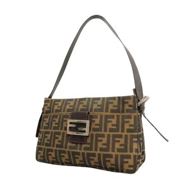 Fendi Zucca Brown Synthetic Shoulder Bag ()