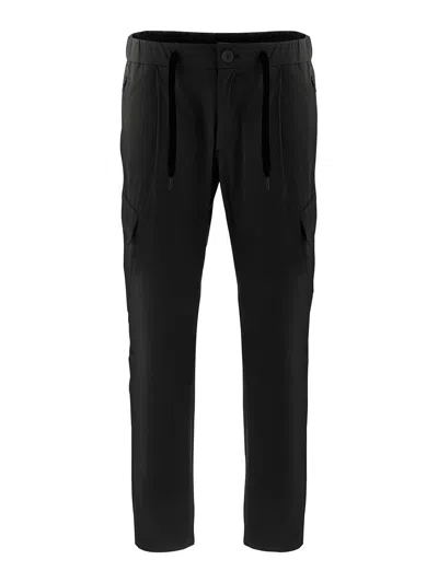 Herno Lightweight Polyester Cargo Trousers In Black