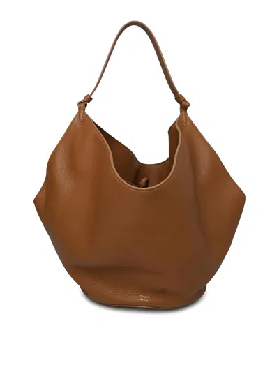 Khaite Beige Leather Bag In Brown