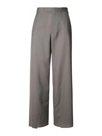 Mm6 Maison Margiela Taupe Virgin Wool Pants In Grey