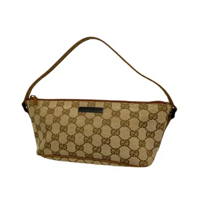 Gucci Baguette Brown Canvas Clutch Bag ()