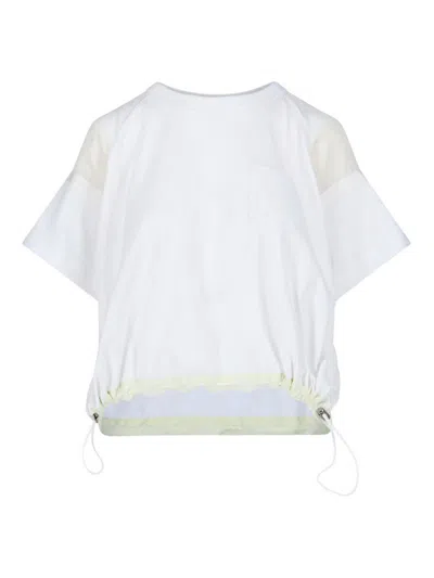 Sacai Nylon Detail T-shirt In White