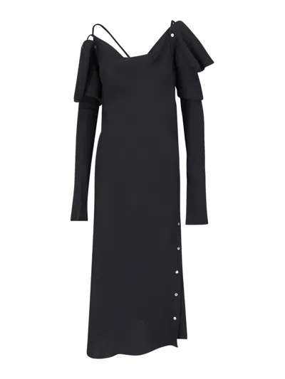 Setchu Detachable Silk Origami Dress 1 In Black
