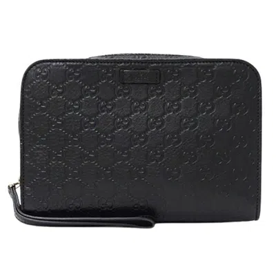 Gucci Ssima Black Leather Clutch Bag ()