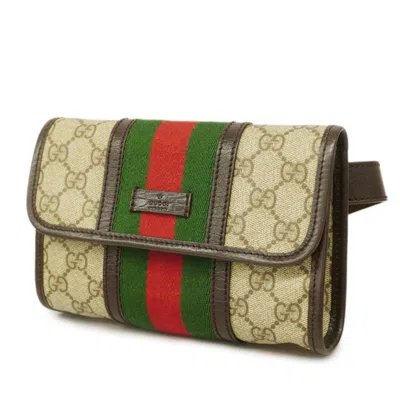 Gucci Sherry Brown Canvas Clutch Bag ()