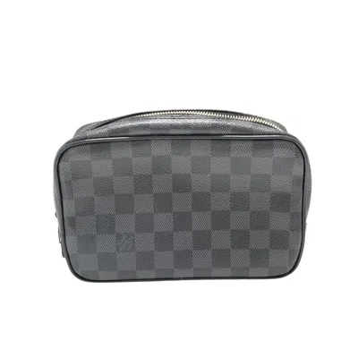Pre-owned Louis Vuitton Grey Canvas Clutch Bag ()