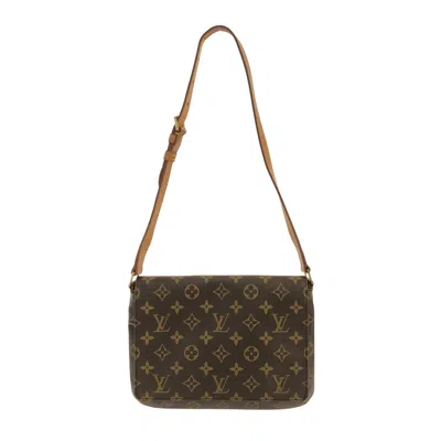 Pre-owned Louis Vuitton Musette Tango Brown Canvas Shoulder Bag ()