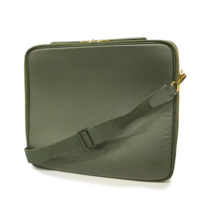 Pre-owned Louis Vuitton Taiga Green Leather Briefcase Bag ()
