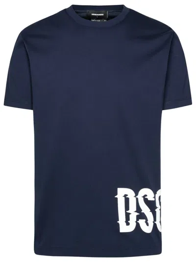 Dsquared2 Navy Cotton T-shirt In Blue