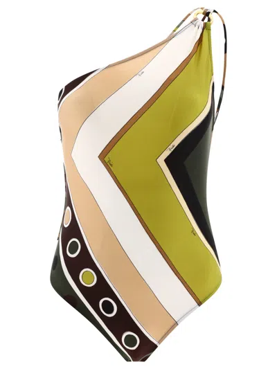 Emilio Pucci Vivara Print Swimsuit In Green