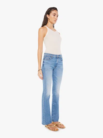 Mother The Outsider Sneak Mid-rise Flared Jeans In Blue