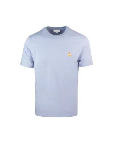 Maison Kitsuné Chillax Fox Patch T-shirt In P419 Beat Blue