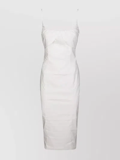 Rotate Birger Christensen Ruched Midi Dress In White