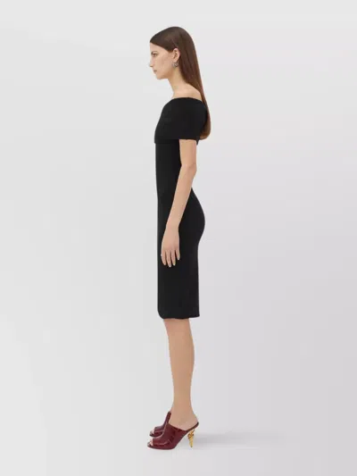 Bottega Veneta Textured Nylon Off-the-shoulder Dress In Black
