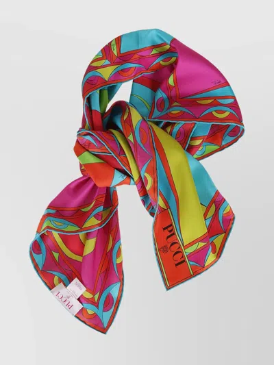 Emilio Pucci 90x90 Silk Foulard In Multicolor