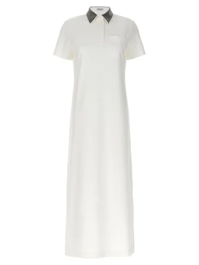 Brunello Cucinelli Monile Long Dress In White