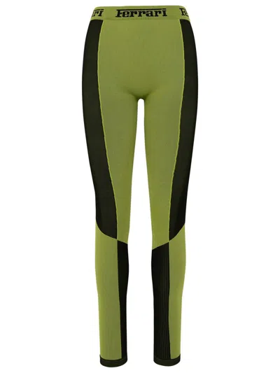 Ferrari Woman Leggings Dark Green Size M/l Polypropylene, Polyamide, Elastane In Black