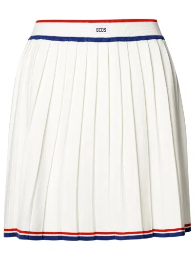 Gcds Skirt In White Viscose Blend