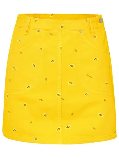 Kenzo Minigonna Jeans Stampa In Yellow