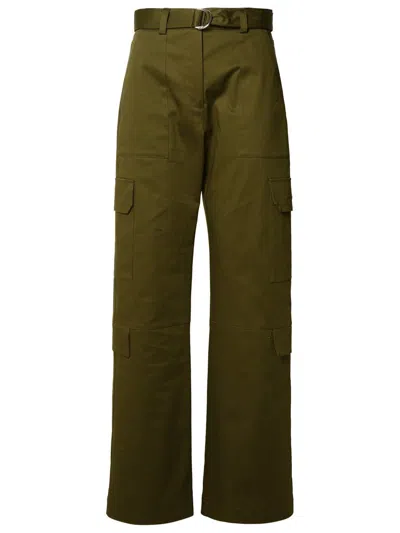 Msgm Green Cotton Blend Pants
